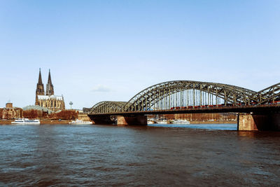 Hohenzollern bridge and cologne cathedral in germany