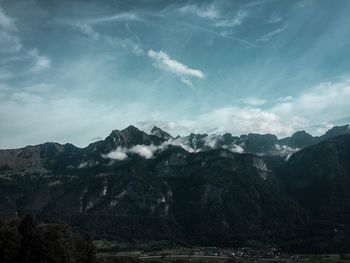 Scenic view of mountains against sky