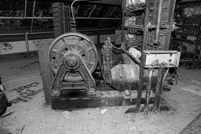 Close-up of abandoned objects