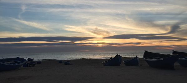 Scenic view of sea at sunset