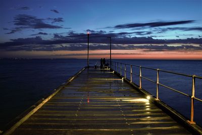 Scenic view of sea against sky at sunset