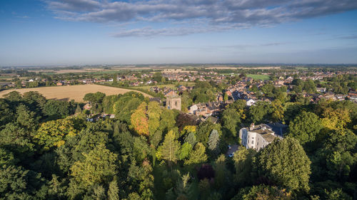 High angle view of townscape