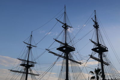 Low angle view of sailboat against sky