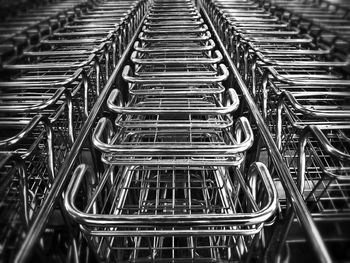 High angle view of shopping carts