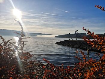 Scenic view of river against sky