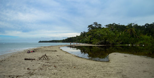 Scenic view of beach against sky