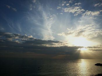 Scenic view of sea at sunset