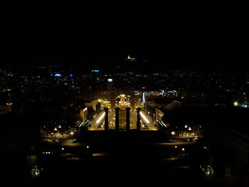 Illuminated city at night