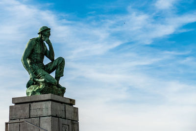 Charleroi, belgium, november 11, 2022. the crouching miner , constantin meunier.