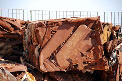 Close-up of abandoned metal structure