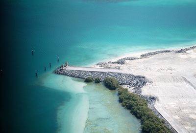 High angle view of beach