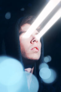 Digital composite image of light passing through eyes