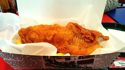 Close-up of food on table