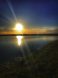 View of lake at sunset