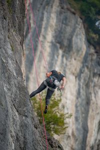 Low section of person on rock