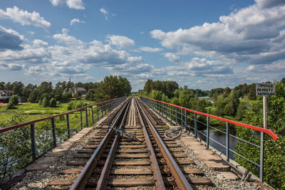 Railroad tracks against sky