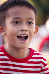 Close-up portrait of happy boy