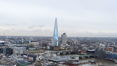 The shard with cityscape against sky