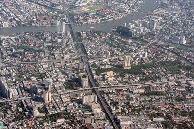 High angle view of cityscape