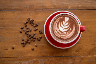 Directly above shot of coffee on table