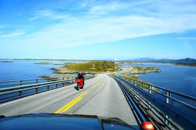 Bridge road over the sea