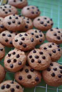 High angle view of cookies