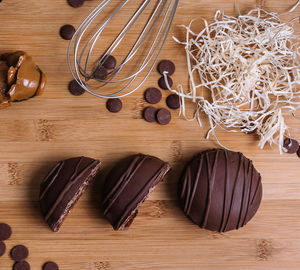 High angle view of food on table