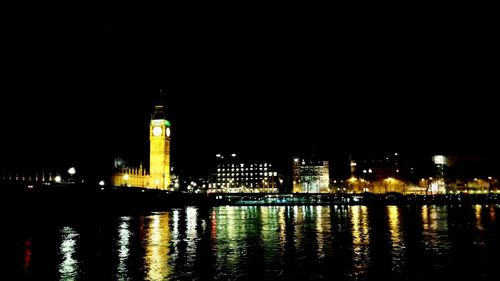 Illuminated city at night