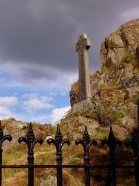 Low angle view of monument against sky