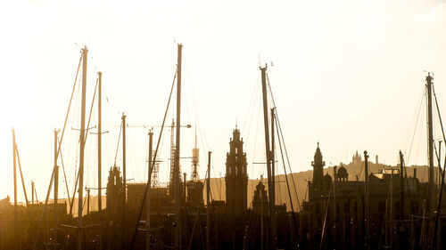 View of cityscape against clear sky