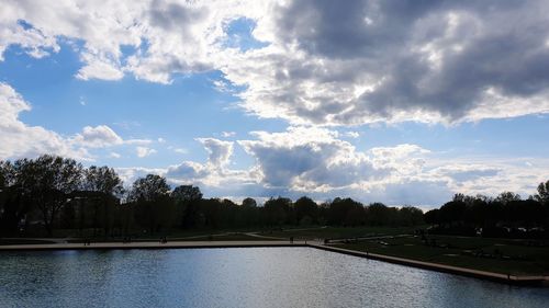 Panoramic view of lake against sky