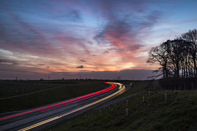 Scenic view of landscape against sky during sunset