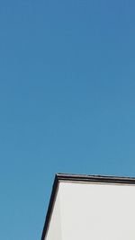 Low angle view of built structure against clear blue sky