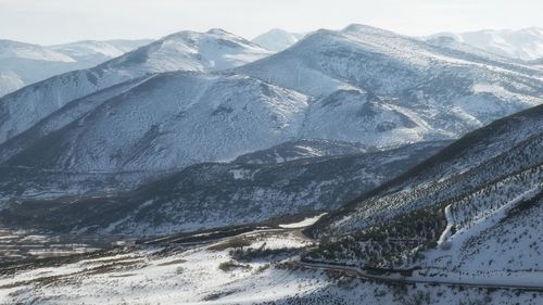 Scenic view of snowcapped mountains