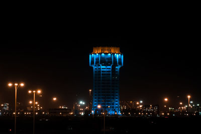 Illuminated city at night