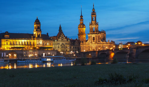 City lit up at night