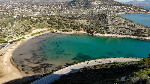 High angle view of sea