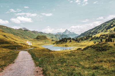 Scenic view of mountains against sky