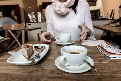 Coffee cup on table