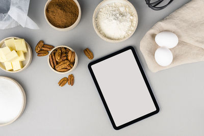 Directly above shot of various objects on table