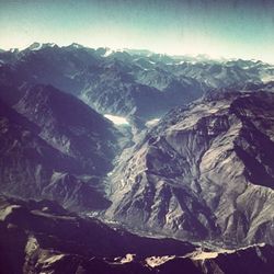 Scenic view of snowcapped mountains