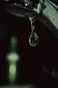 Close-up of water drops on glass