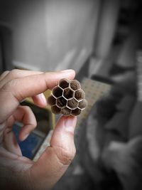 Close-up of person holding ice cream