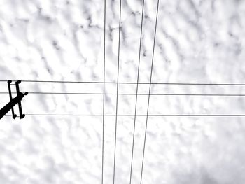 Low angle view of power lines against sky