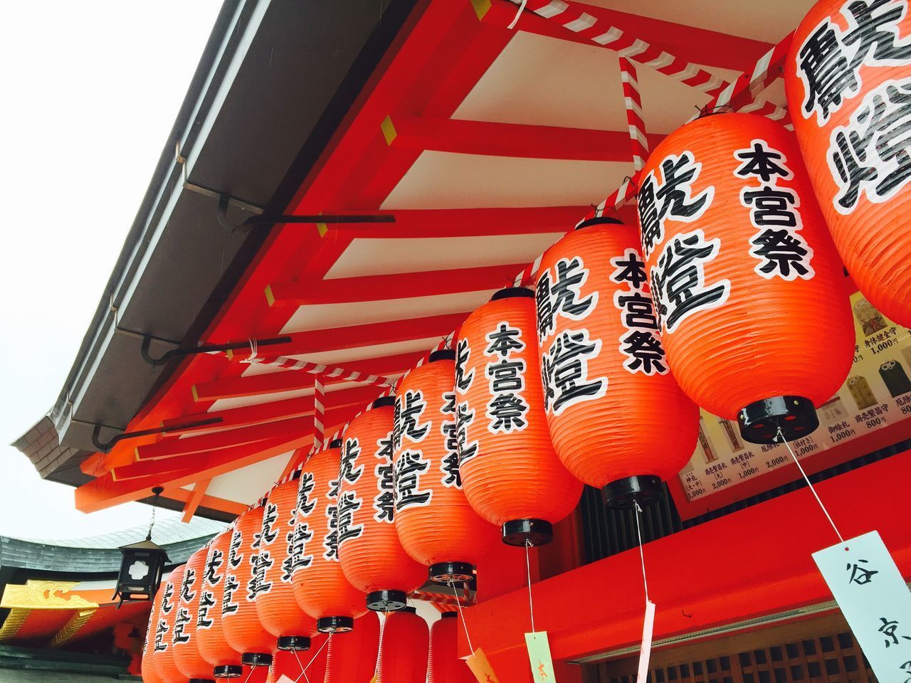 LOW ANGLE VIEW OF LANTERN HANGING ON WOODEN POST