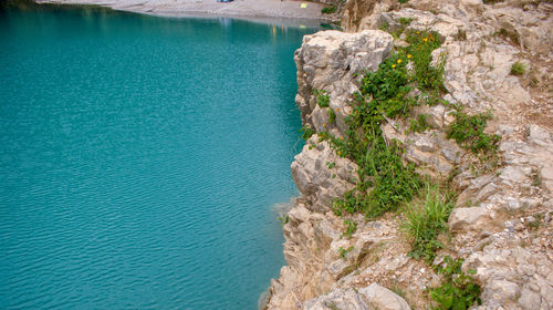 High angle view of swimming pool