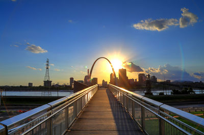 View of bridge at sunset