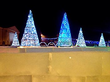 Illuminated lamp at night