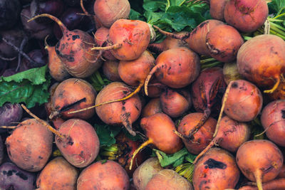 Close-up of beetroots for sale at market