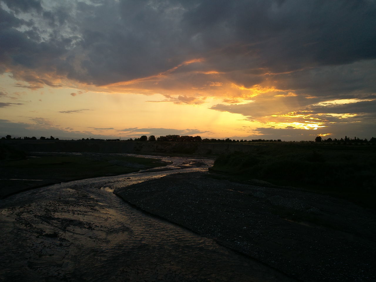 sunset, sky, cloud - sky, landscape, nature, scenics, tranquil scene, beauty in nature, no people, tranquility, outdoors, tree, day